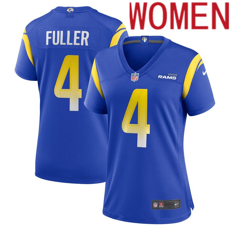 Women Los Angeles Rams #4 Jordan Fuller Nike Royal Game Player NFL Jersey->women nfl jersey->Women Jersey